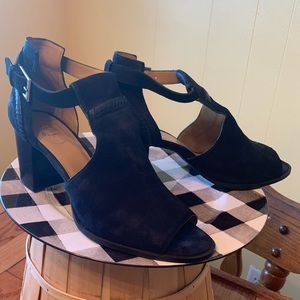 Jack Rogers Cameron cutout suede open toe bootie